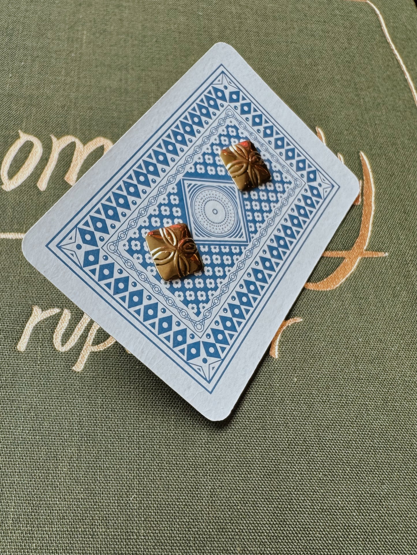 Vintage Gold Square Studs