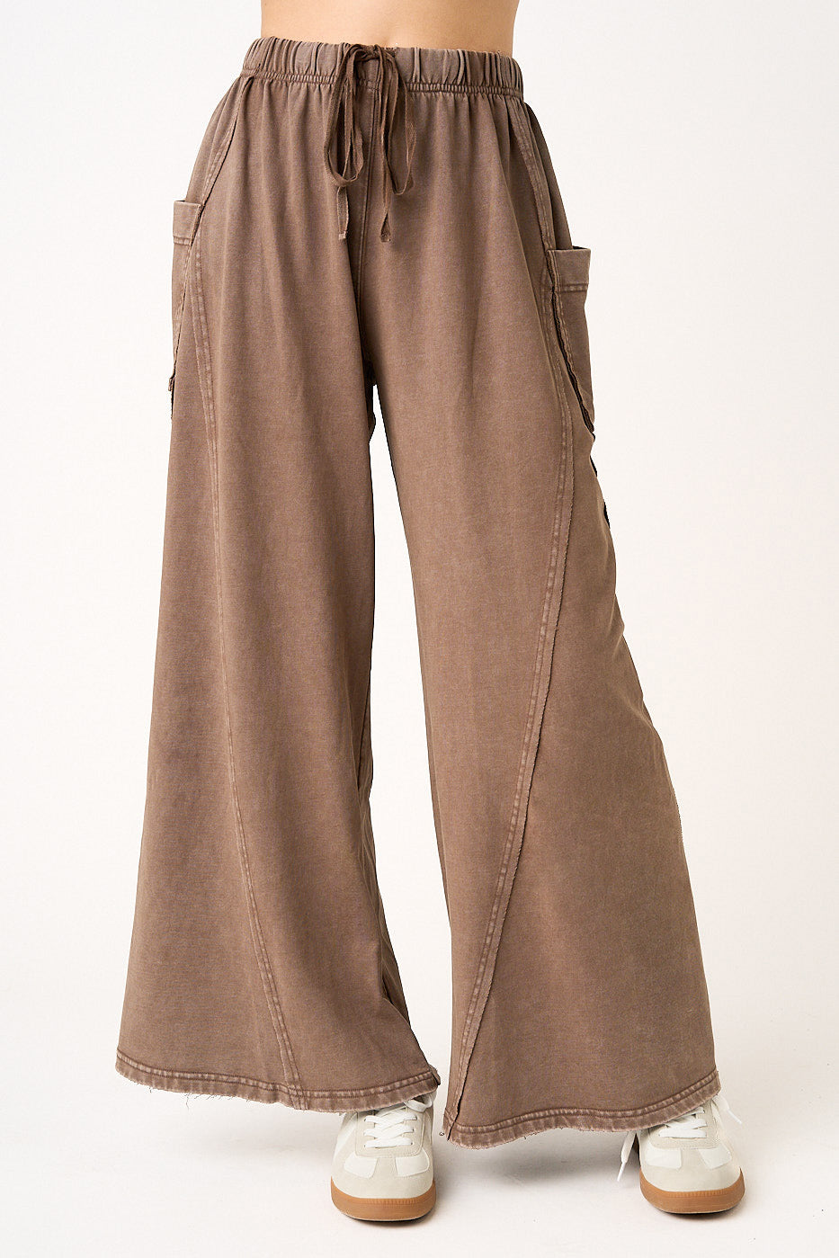 Mineral Wash Wide Leg Pants