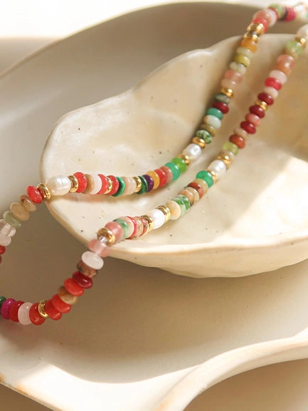 Sunny Color Beaded Necklace