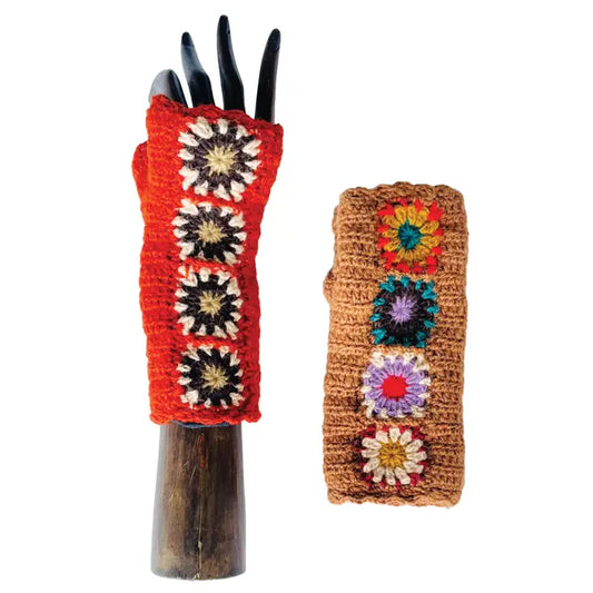 Crochet Granny Square Fingerless Gloves