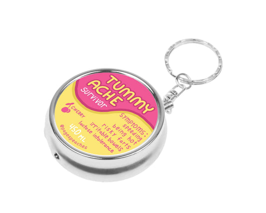 Tummy Ache Pill Case Keychain