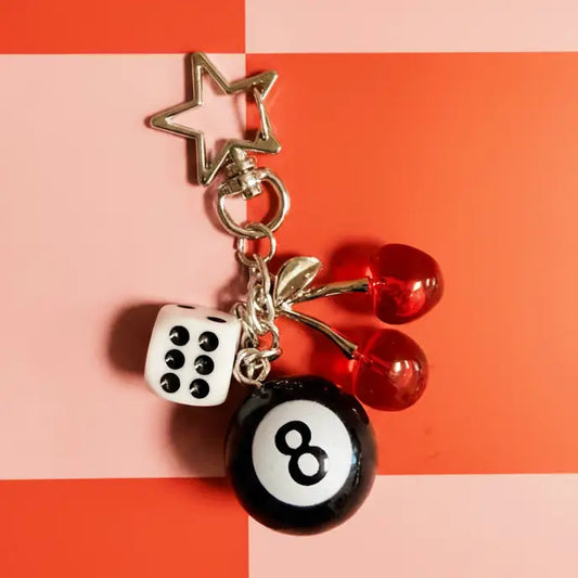 Keychain, 8 Ball & Cherries