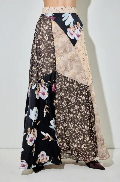 Multi Floral Print Skirt