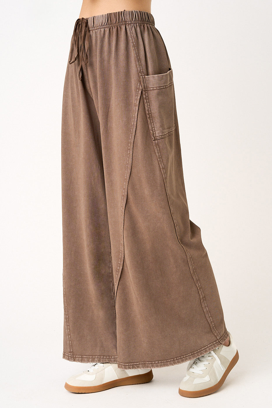 Mineral Wash Wide Leg Pants