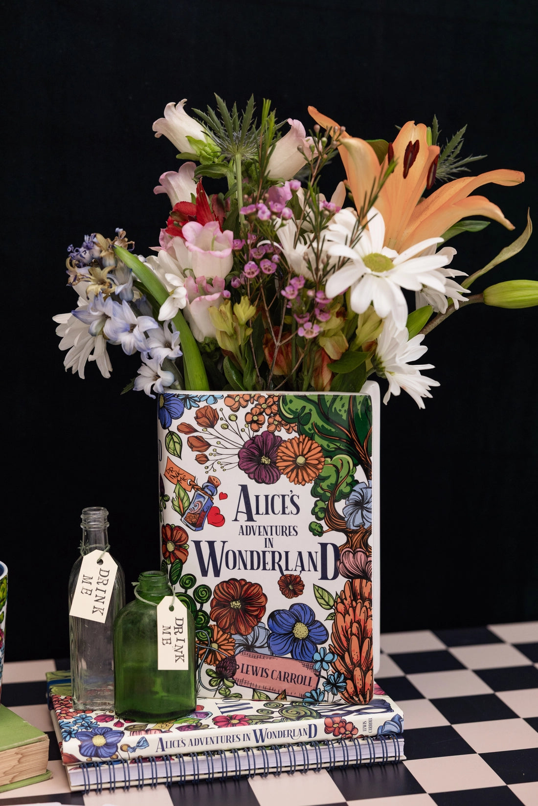 Alice in Wonderland Book Vase