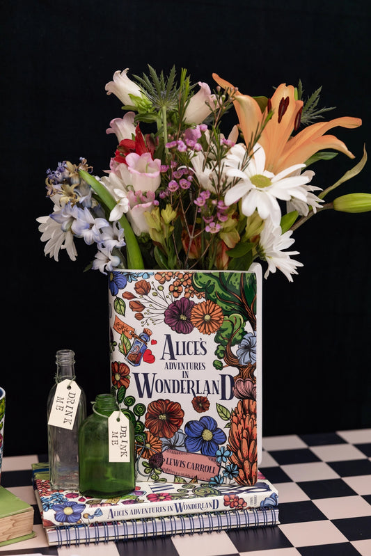 Alice in Wonderland Book Vase