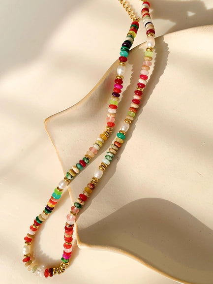 Sunny Color Beaded Necklace