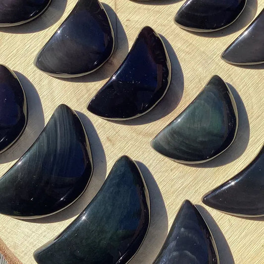 Obsidian Moon Tumbled Stones
