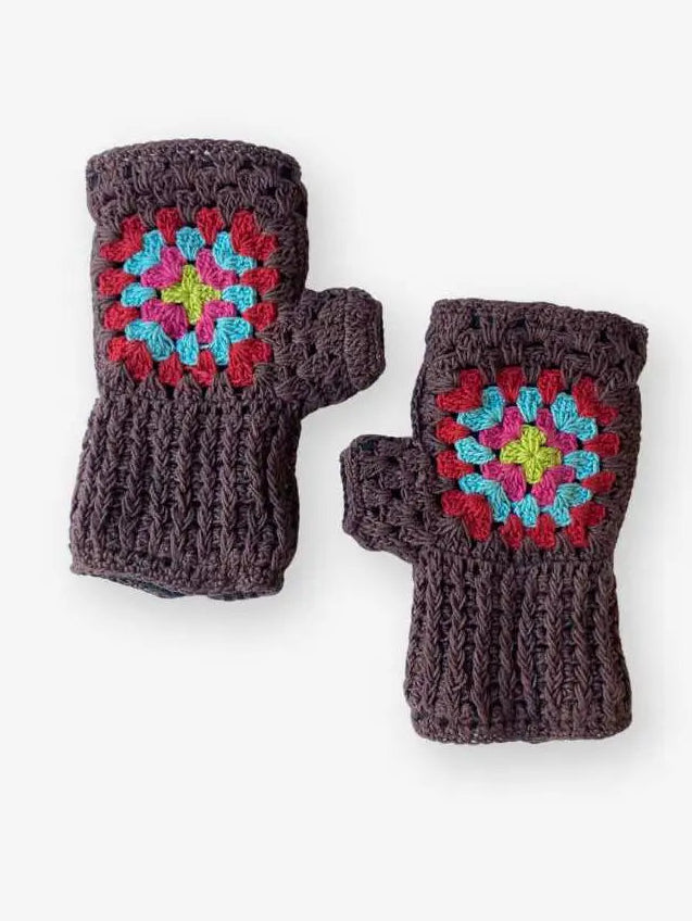 Crochet Granny Square Fingerless Gloves