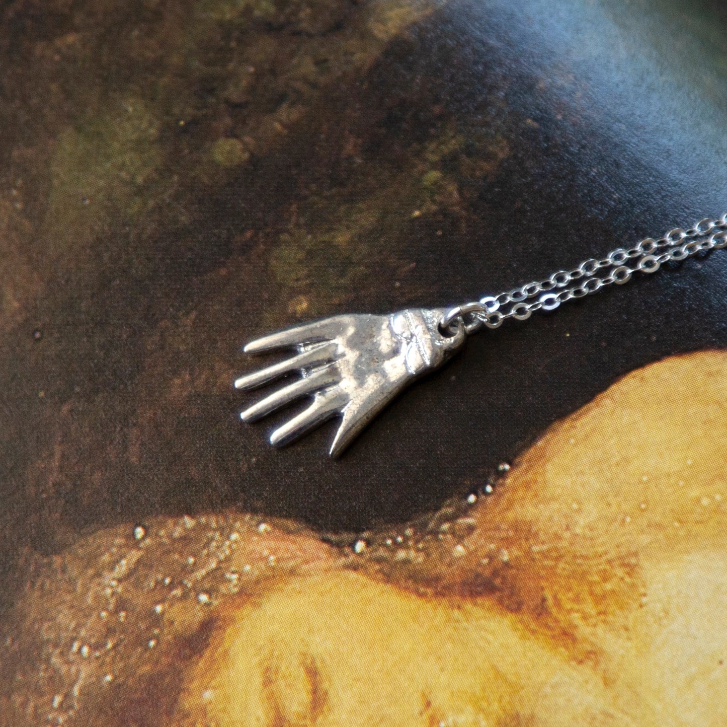 Vintage Silver Hand Necklace