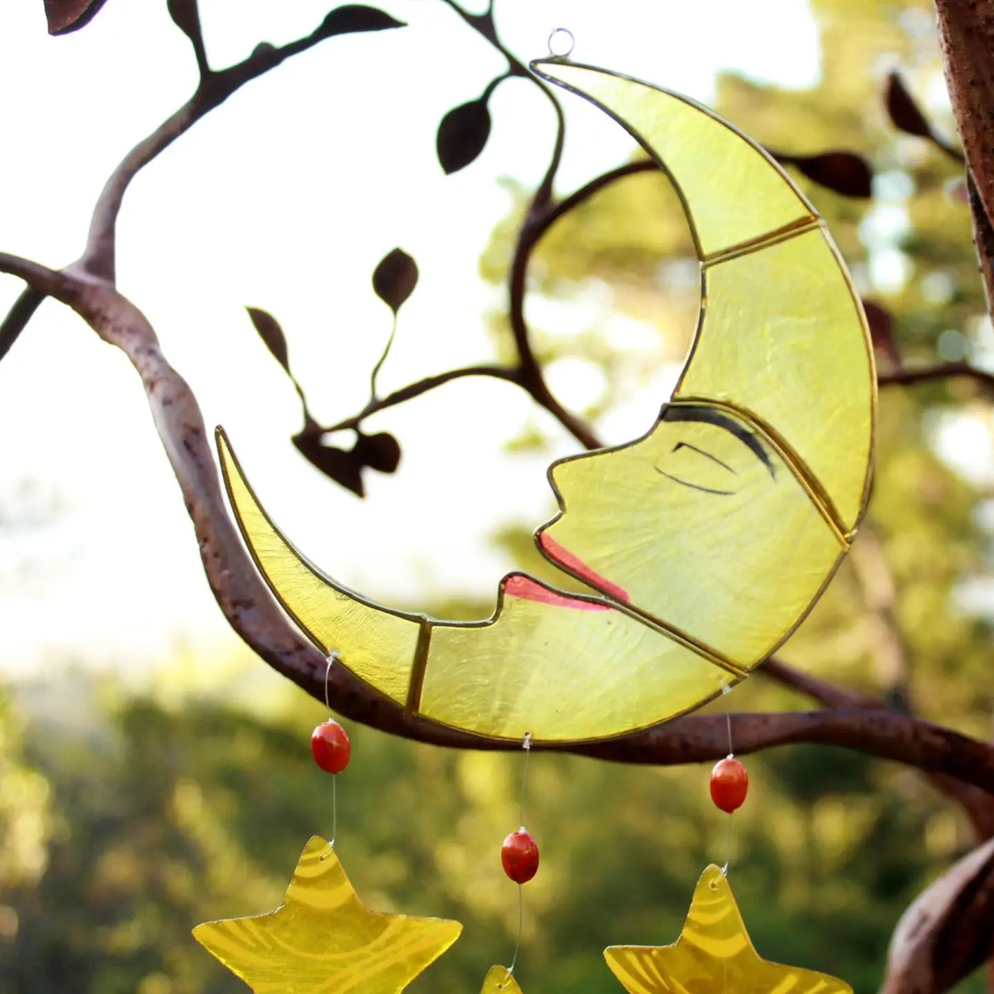 Moon and Stars Capiz Wind Chimes