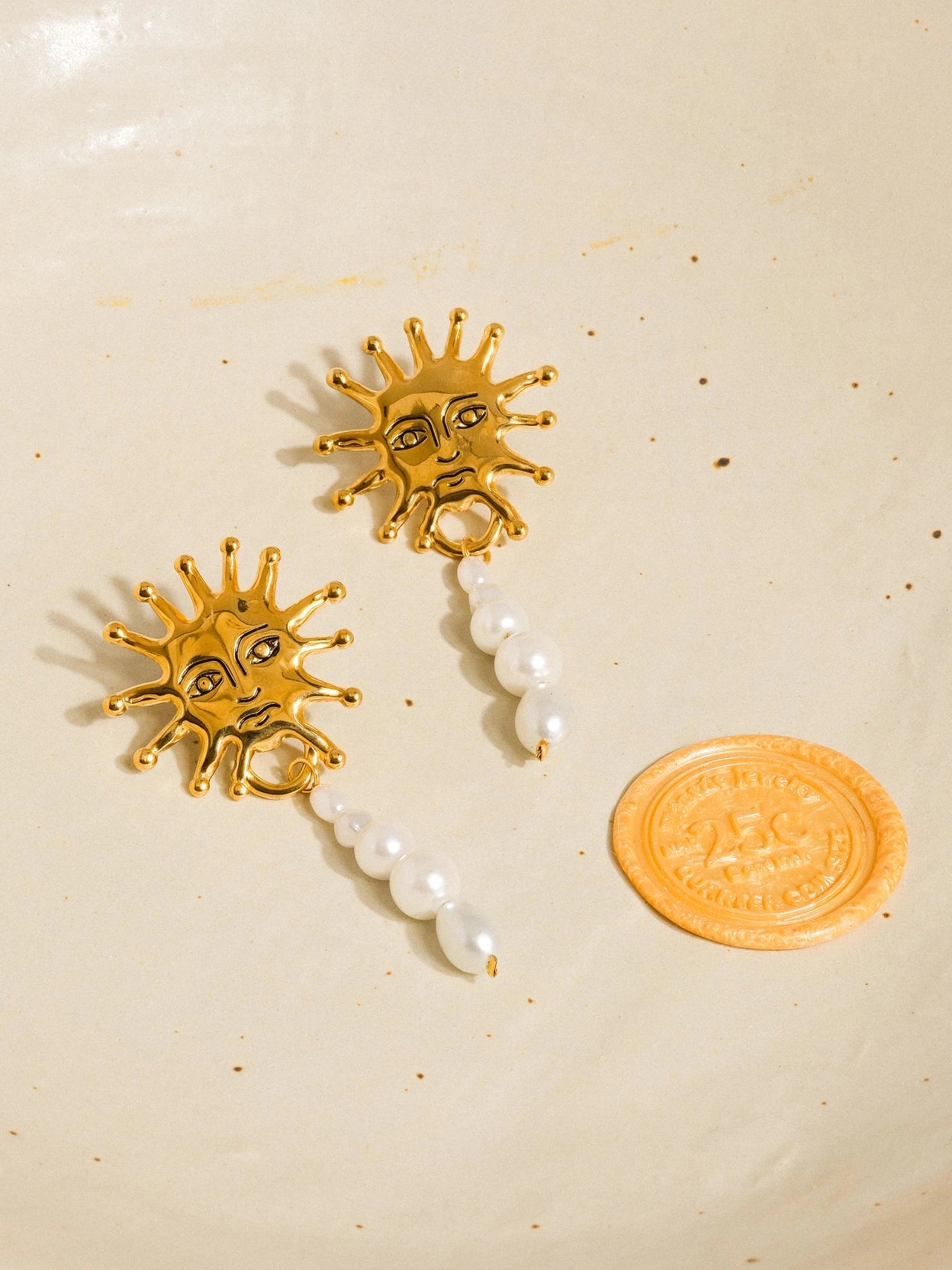 Algarve Sun Pearl Drop Earrings