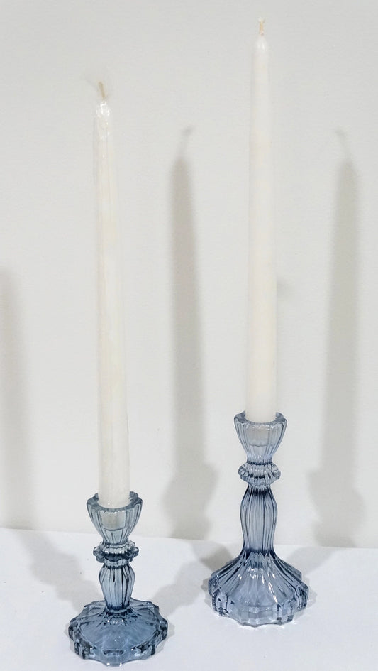 Navy Taper Candle Holder