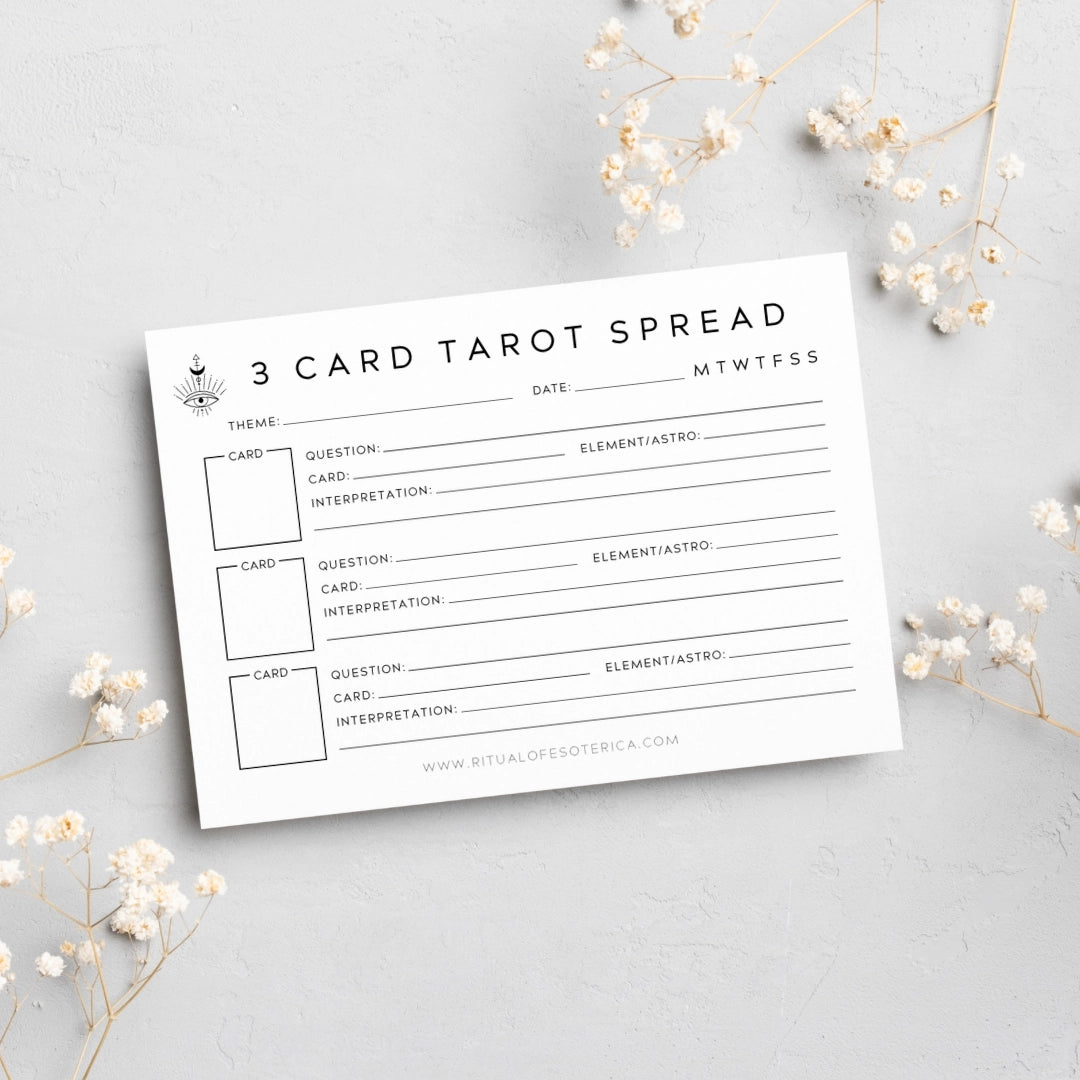 3 Card Tarot Spread Notepad