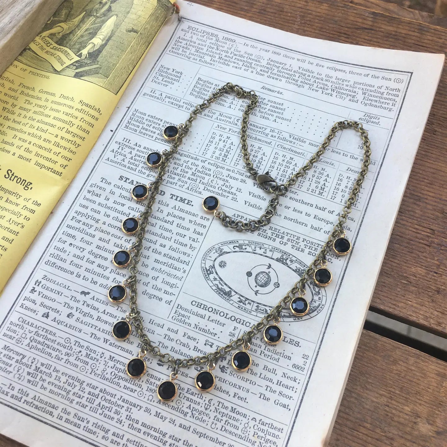 Black & Gold Crystal Beaded Choker