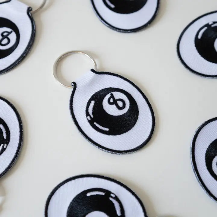 8 Ball Embroidered Keychain