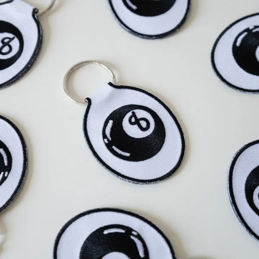 8 Ball Embroidered Keychain