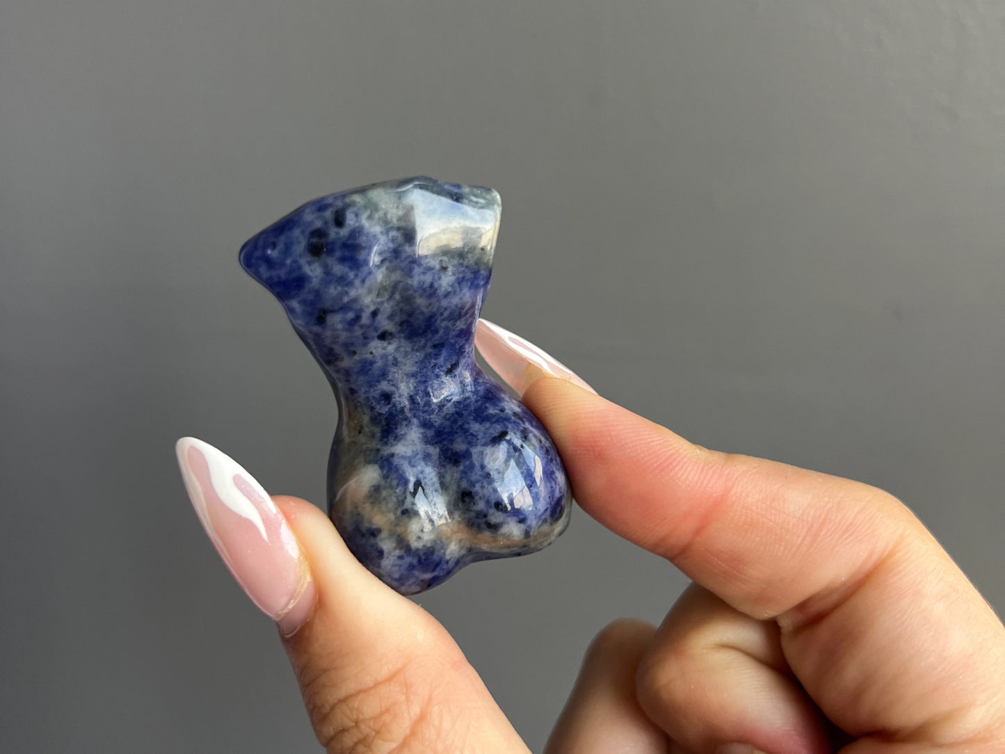 Sodalite Crystal Goddess Carving