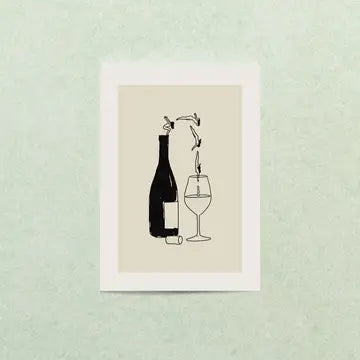 Wine Bottle Dive Art Print