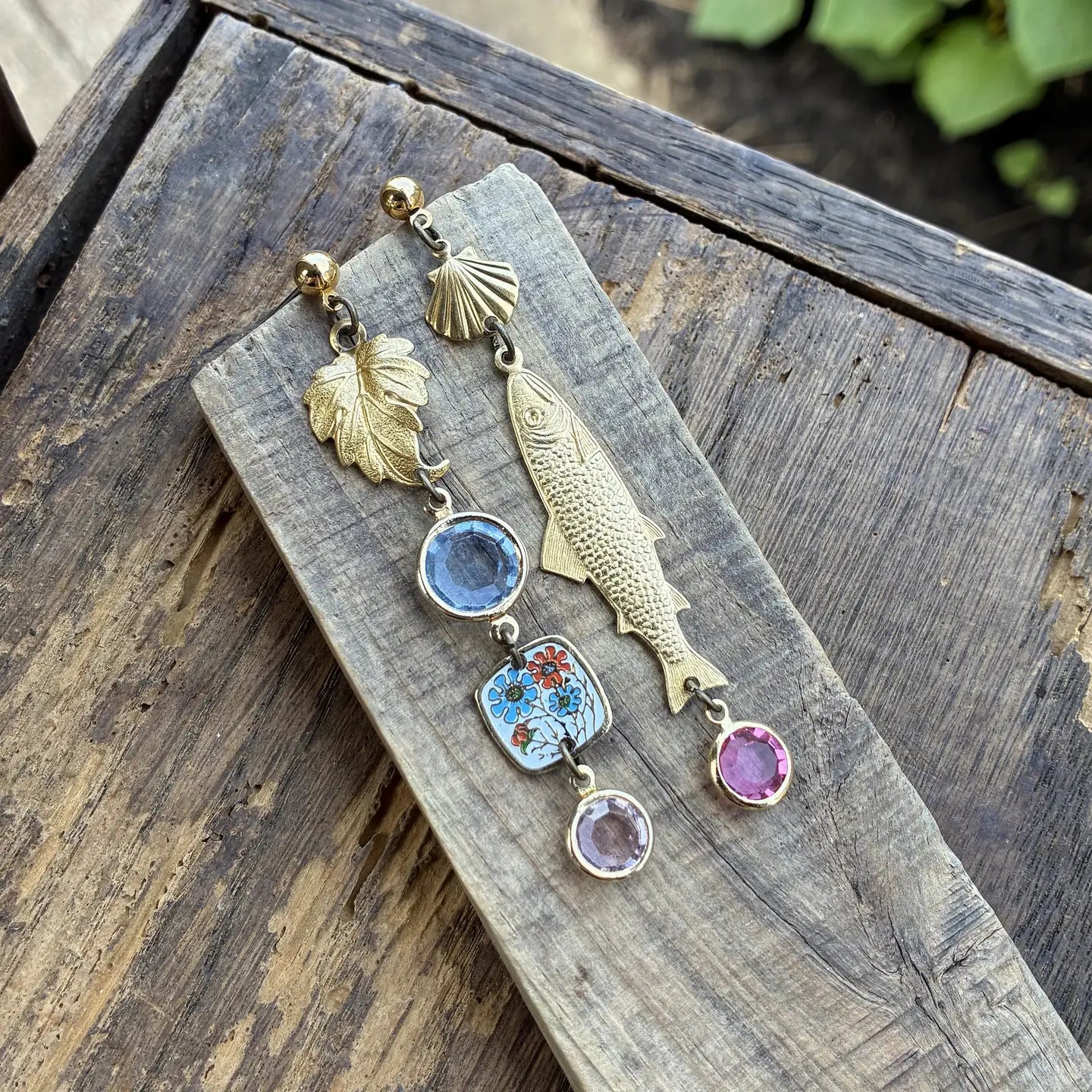 Nature Study Number 2 Vintage Charm Dangles