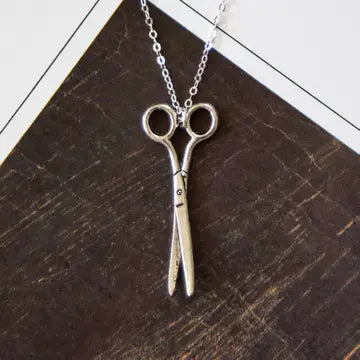 Vintage Silver Scissors Necklace