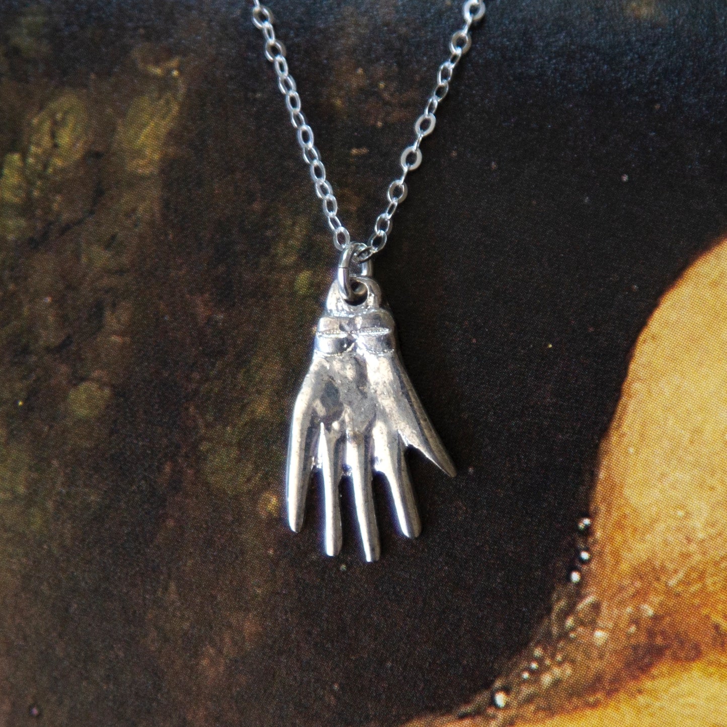 Vintage Silver Hand Necklace