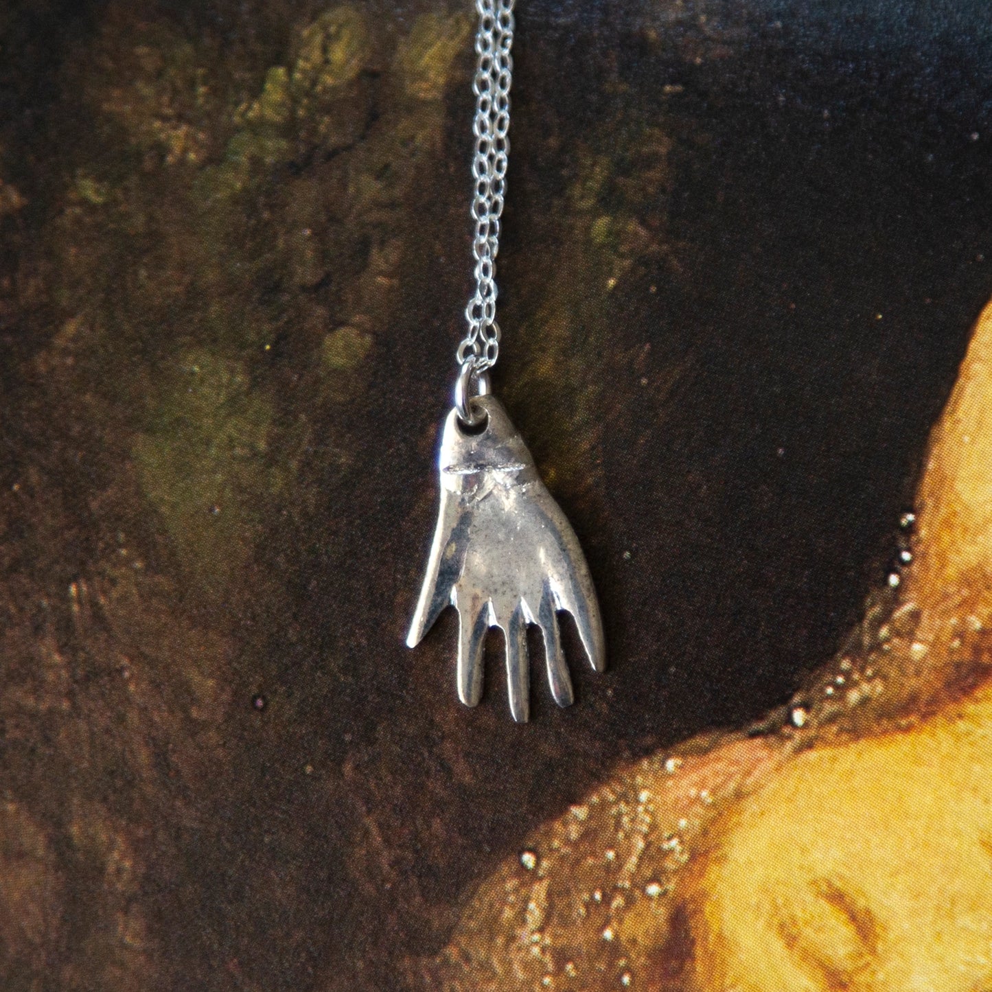 Vintage Silver Hand Necklace