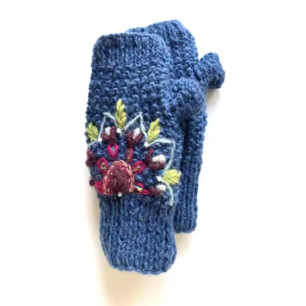 Embroidered & Beaded Wool Hand Warmer