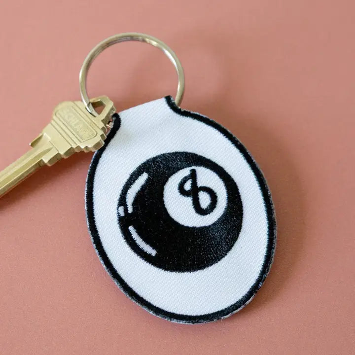 8 Ball Embroidered Keychain