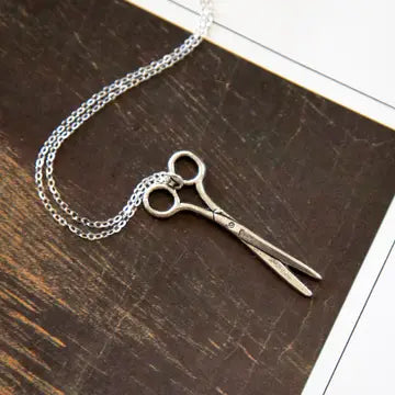 Vintage Silver Scissors Necklace