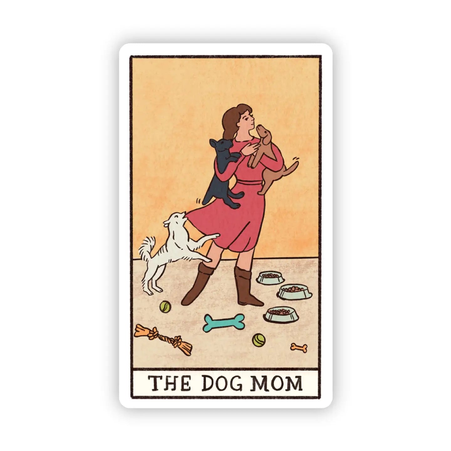Dog Mom Tarot Card Sticker