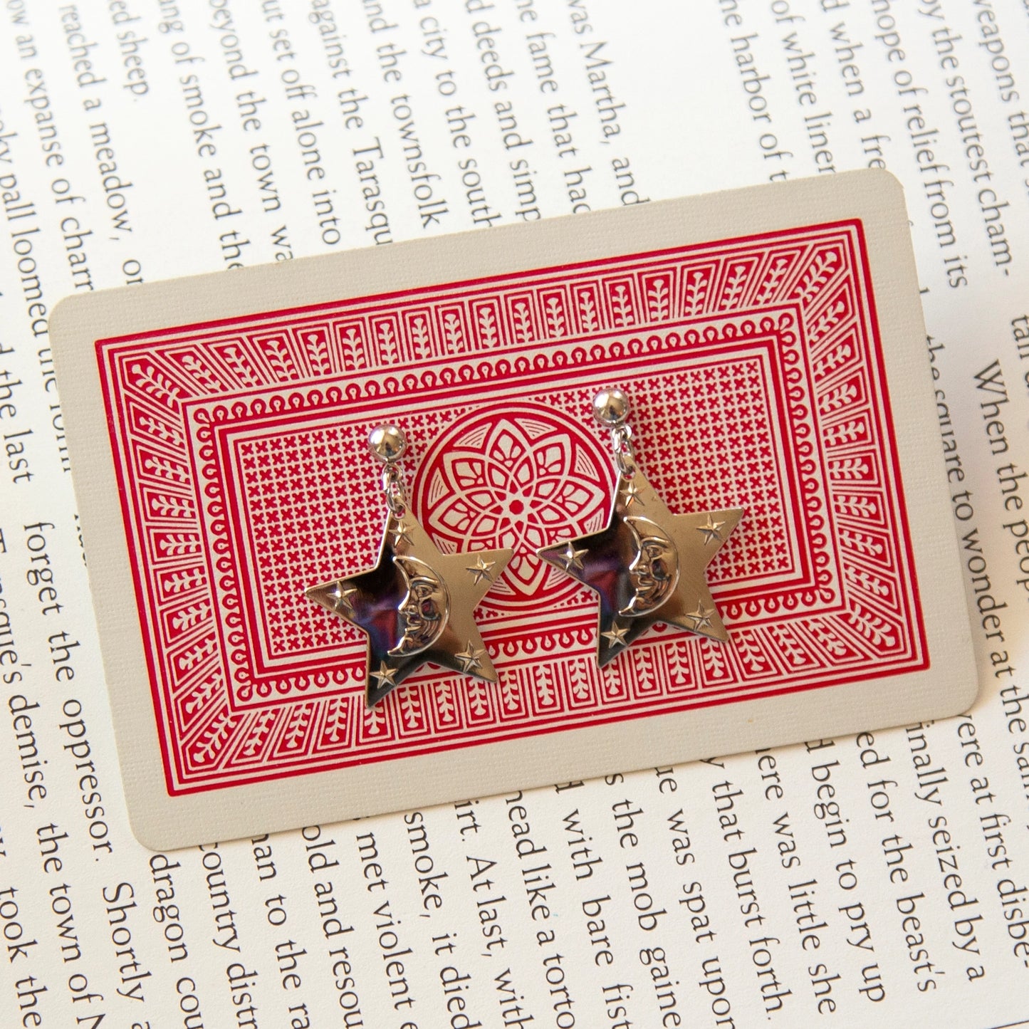 Vintage Silver Moon & Stars Earrings