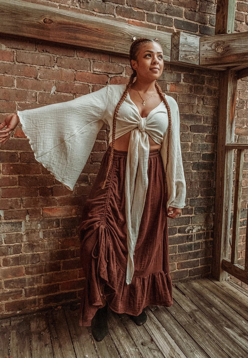 Cinch Ruffle Skirt