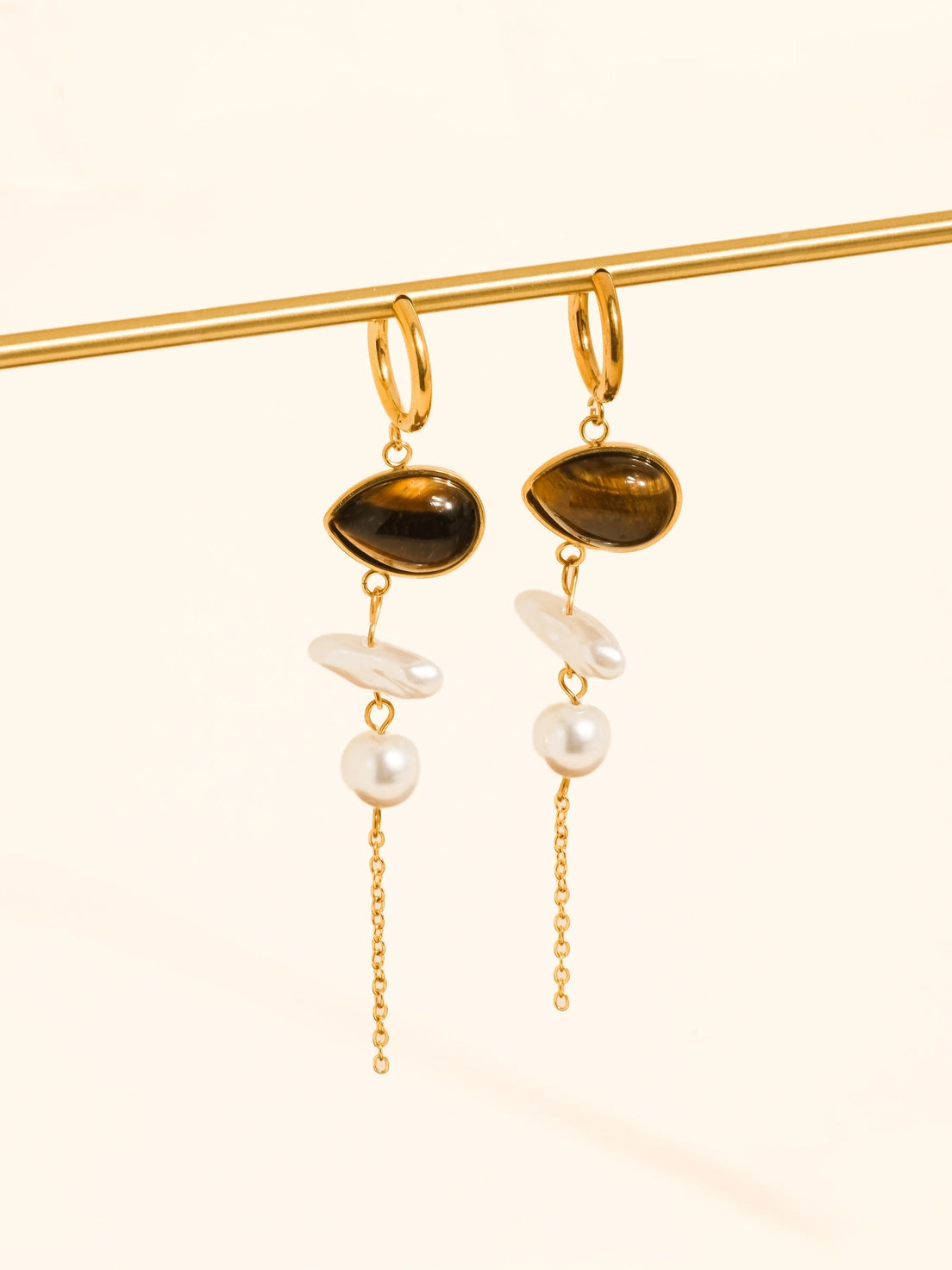 Libertine Stone Pearl Drop Earrings