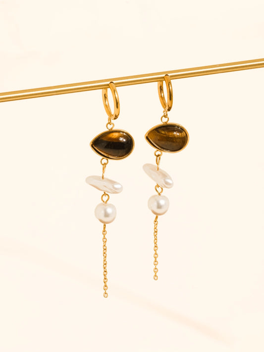 Libertine Stone Pearl Drop Earrings