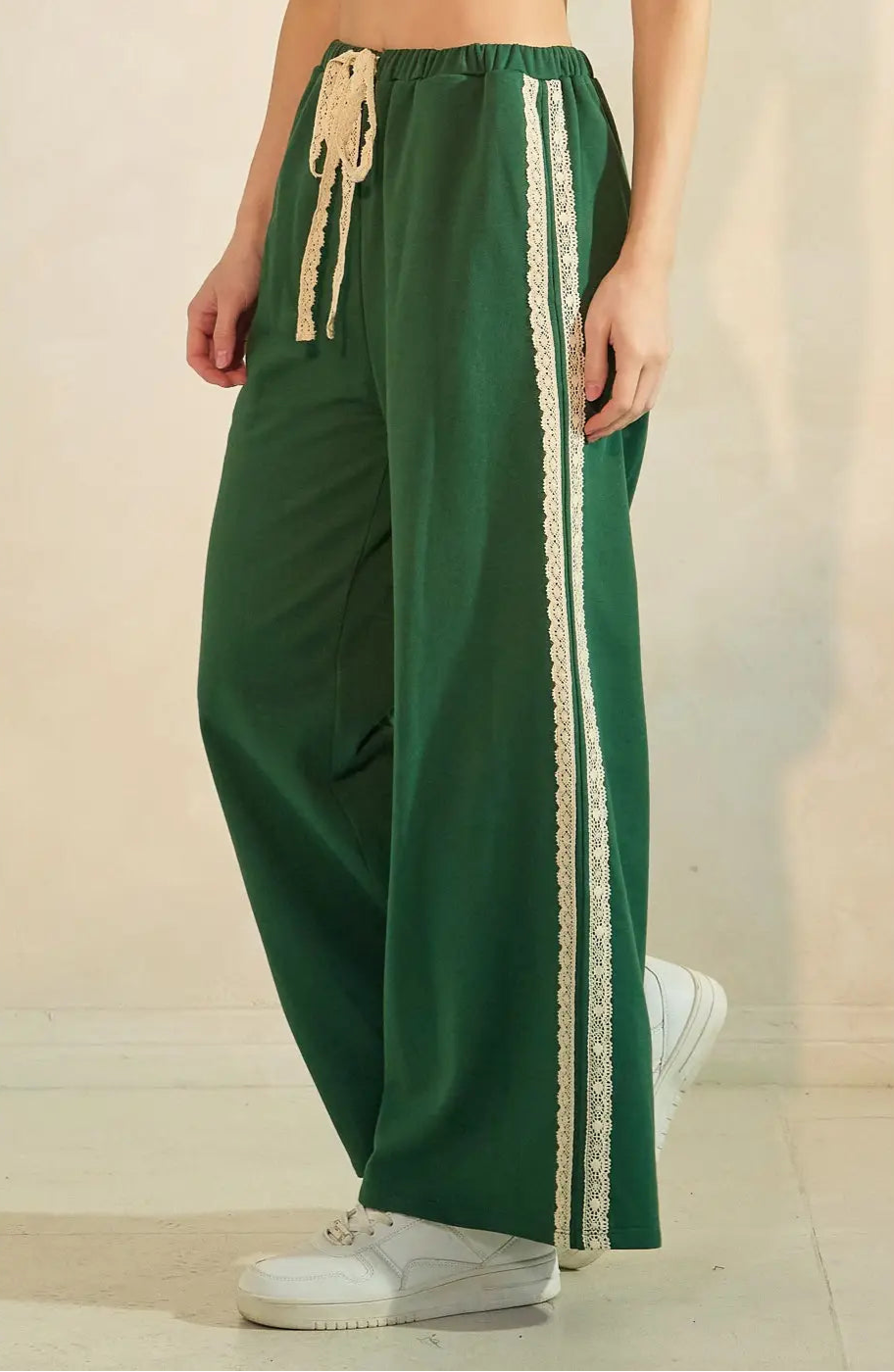Lace Striped Sweatpants