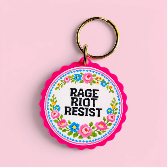 Rage Riot Resist Keychain