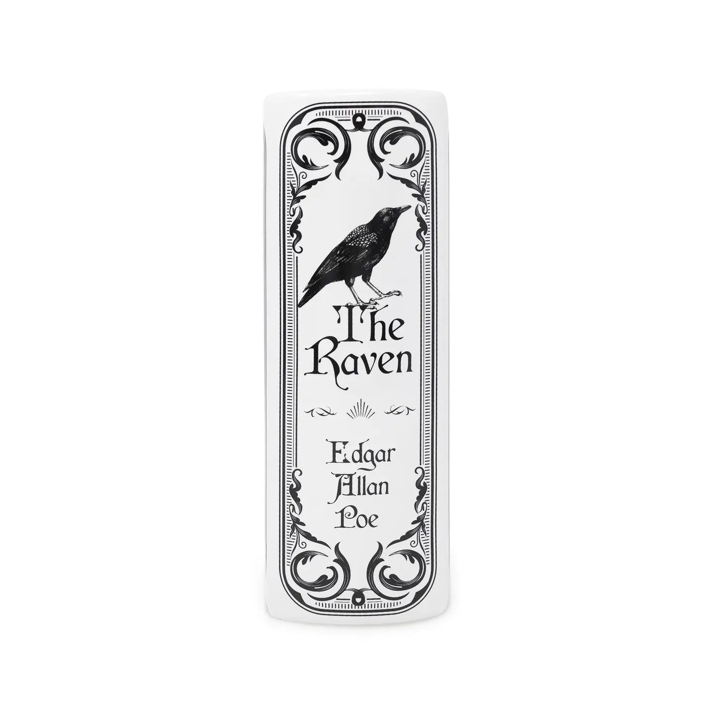 The Raven White Book Vase