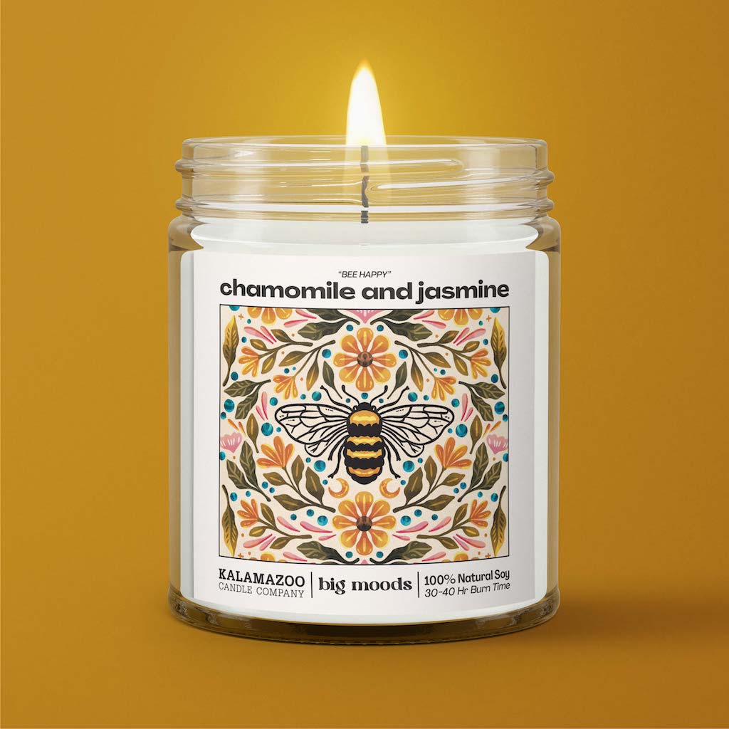 Bee Happy Chamomile and Jasmine Candle